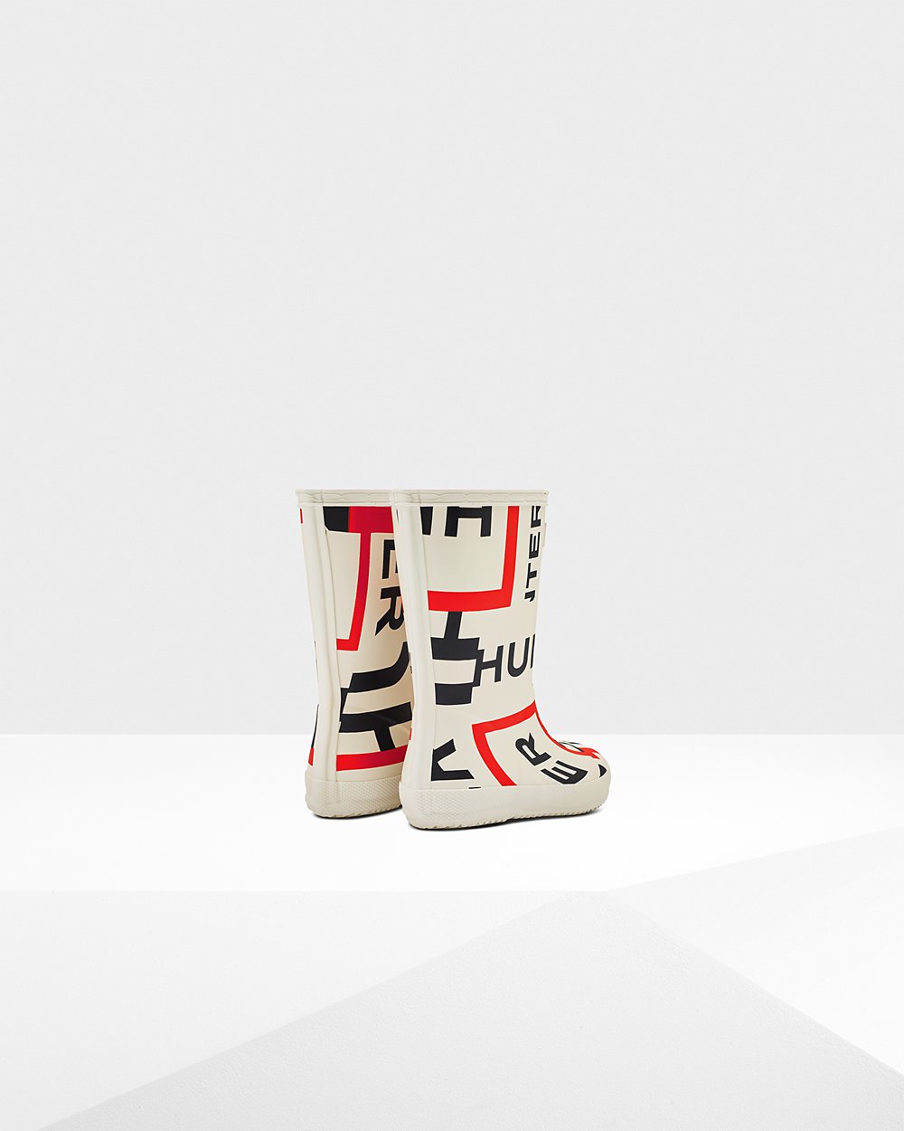 Kids Hunter Original First Classic Exploded Logo | Rain Boots White | NZ-38067-TYMX